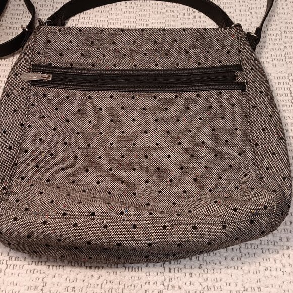 thirty-one women's 'Everything' black tweed dot 3 way adjustable purse bag - Picture 3 of 15